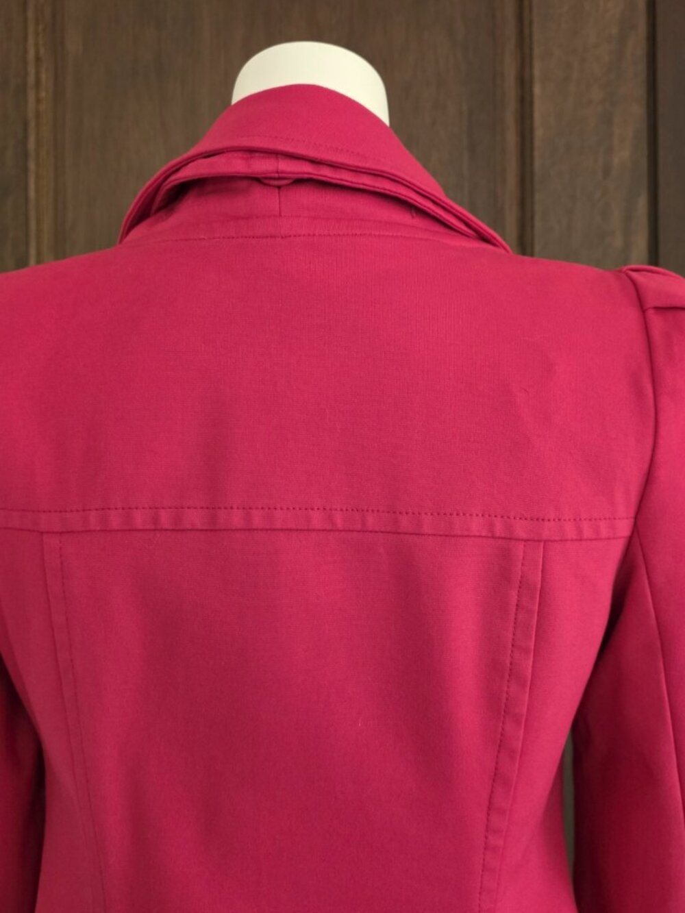 INC International Concepts Size S Red Jacket Coat Ruffled Front VG Condition - Picture 6 of 14